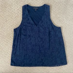 Banana Republic Womens Abstract Print Navy Blouse